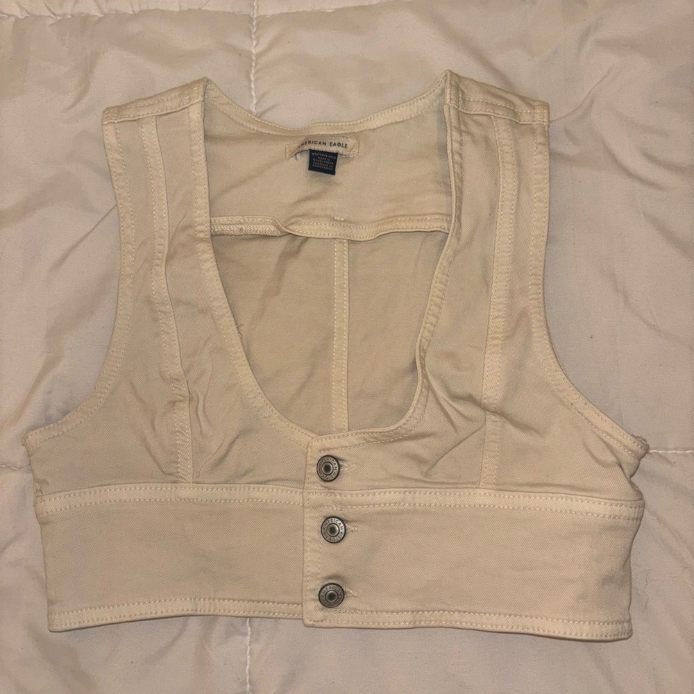 Denim Button Top